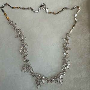 Handmade silver and Cubic zirconia necklace for brides or formal event
